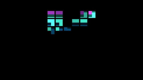 Pixel Letter Retro Style Letter Alpha Channel — Stock Video
