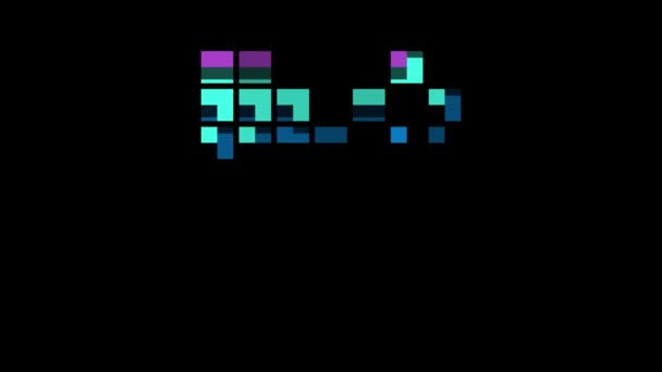 Pixel Letter Retro Stijl Letter Alpha Kanaal — Stockvideo