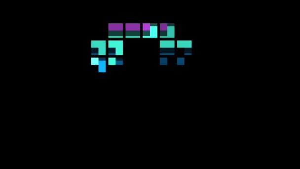 Pixelové Písmeno Retro Stylu Písmeno Alfa Kanál — Stock video