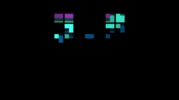 Pixel Letter Retro Stijl Letter Alpha Kanaal — Stockvideo