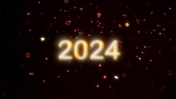 Gratulujeme Novému Roku 2024 Částice Nový Rok 2024 — Stock video