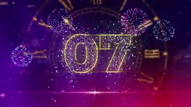 Aftellen Tot Het Nieuwe Jaar Gelukkig Nieuwjaar 2024 Gouden Deeltjes — Stockvideo