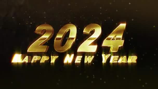 Gelukkig Nieuwjaar 2024 Groeten 2024 Groeten Retro Stijl — Stockvideo