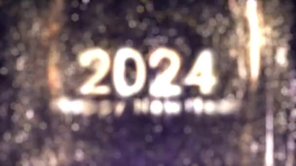 Ευτυχισμένο Νέο Έτος 2024 Χρυσό Ιδιαίτερα Διακοπές — Αρχείο Βίντεο