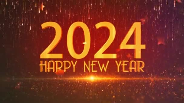 Ευτυχισμένο Νέο Έτος 2024 Ειδικά Και Αστέρια Χρόνια Πολλά Γραφικά — Αρχείο Βίντεο