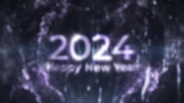 Gelukkig Nieuwjaar 2024 Zilver Het Bijzonder Vakantie — Stockvideo