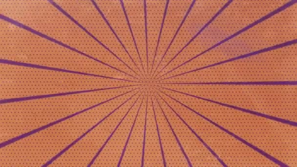 带有橙色和紫色条纹和圆点的漫画背景 动画背景 — 图库视频影像