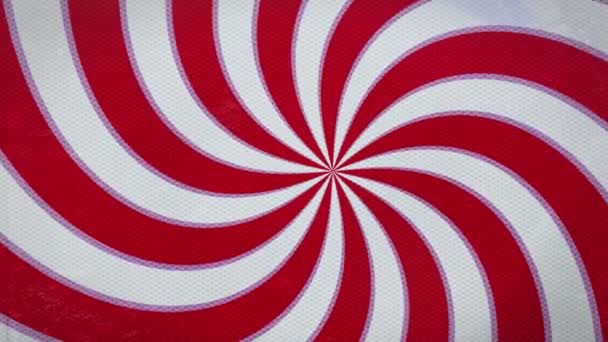 Comic Background Spinning Stripes Red White Psychedelic Anime Cartoon Background — Stock Video