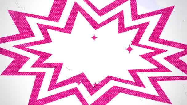Comic Book Background Pink Color Abstraction White Background Anime Background — Vídeo de Stock