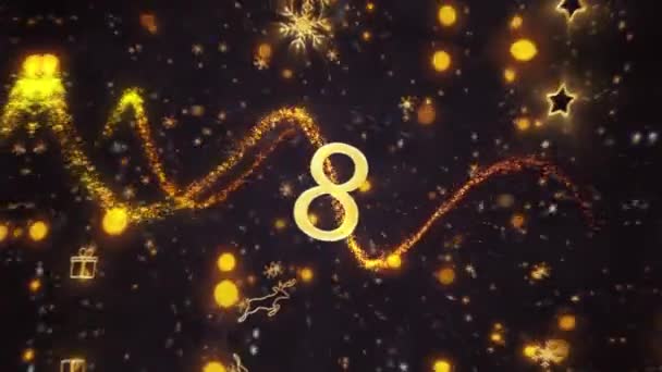 Νέο Έτος 2024 Αντίστροφη Μέτρηση Καλή Χρονιά Διακοπές Χριστουγέννων — Αρχείο Βίντεο