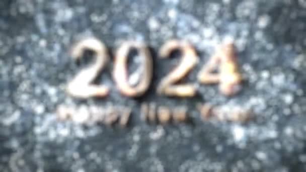 Νέο Έτος 2024 Συγχαρητήρια Για Νέο Έτος 2024 Γραφικά Θάλασσα — Αρχείο Βίντεο