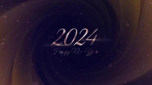 Nieuwjaar 2024 Gelukkig Nieuwjaar 2024 Groeten Grafiek — Stockvideo