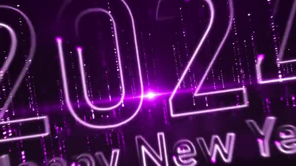 Nový Rok 2024 Šťastný Nový Rok 2024 Grafika Luxusní Styl — Stock video