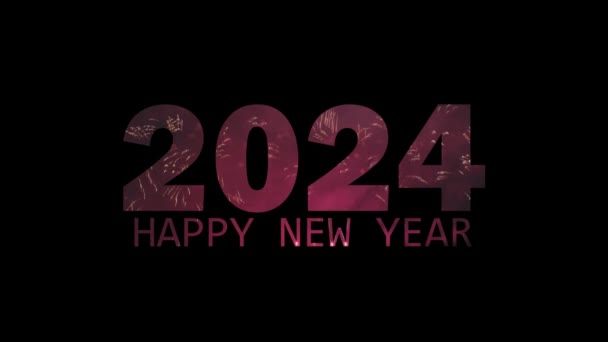 Ευτυχισμένο Νέο Έτος 2024 Χαιρετισμός Πυροτεχνήματα Νέο 2024 — Αρχείο Βίντεο