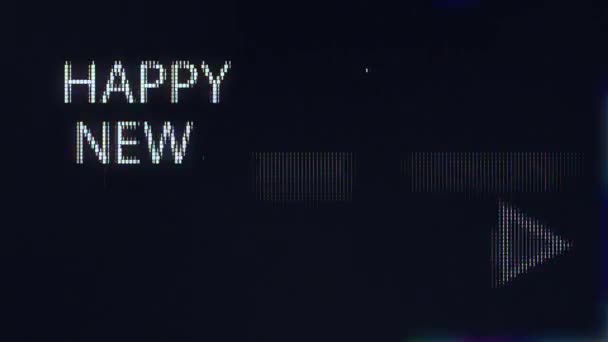 Neujahr Neujahrsfeier 2024 Banner Vcs Stil Monitorbildschirm — Stockvideo