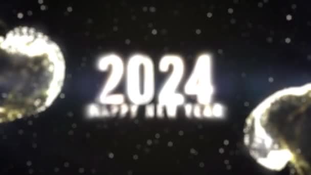 Gratulujeme Novému Roku 2024 Zlatý Zvláštní Dovolená — Stock video