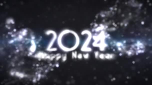 Συγχαρητήρια Για 2024 Σωματίδια Αργύρου Νέο Έτος Διακοπές — Αρχείο Βίντεο