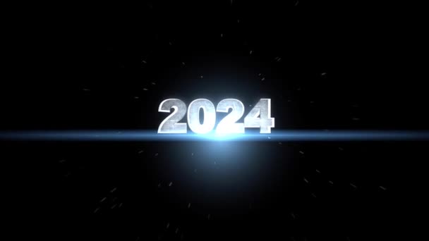 Feliz Año Nuevo Saludo Nuevo 2024 Celebración Año Nuevo — Vídeos de Stock