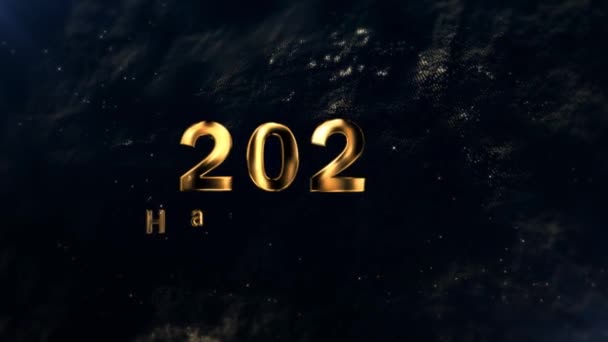Gelukkig Nieuwjaar Begroeting Nieuw Jaar 2024 Zwart Luxe Achtergrond — Stockvideo