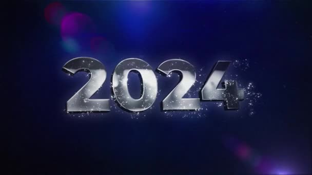 新年快乐2024复古 新年快乐 — 图库视频影像