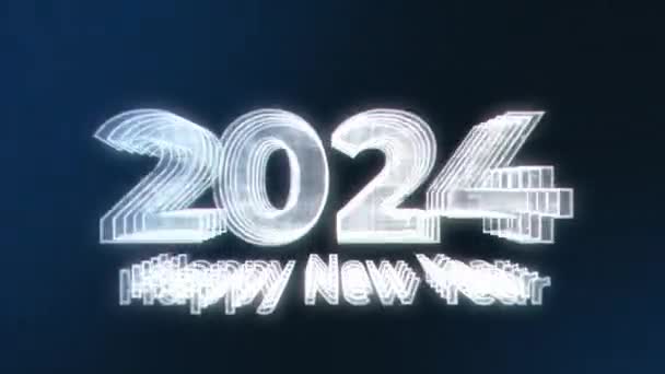 Slavnostní Šťastný Nový Rok 2024 Moderní Styl Vánoce Nový Rok — Stock video