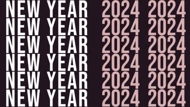 Happy New Year 2024 Christmas New Year 2024 Typography Alpha — Stock Video