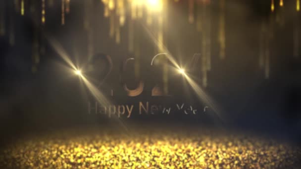 Frohes Neues Jahr 2024 Gruß Goldenen Stil Neues Jahr 2024 — Stockvideo