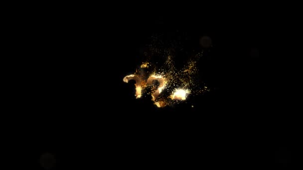 Νέο Έτος 2024 Χρυσά Σωματίδια Ευτυχισμένο Νέο Έτος Χρυσά Σωματίδια — Αρχείο Βίντεο