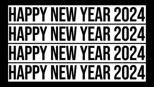 Feliz Ano Novo 2024 Natal Novo 2024 Tipografia Canal Alfa — Vídeo de Stock