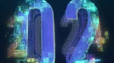 Mutlu yıllar 2024 selamlama, dijital stil, pikselli 2024