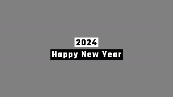 Szczęśliwego Nowego Roku 2024 Litery Typograficzne Kanałem Alfa Typografia 2024 — Wideo stockowe