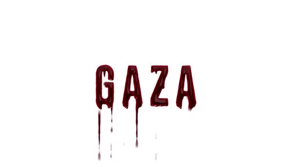 Αιματηρή Επιγραφή Gaza Κανάλι Άλφα Πόλεμος Στην Gaza Παλαιστίνη — Αρχείο Βίντεο