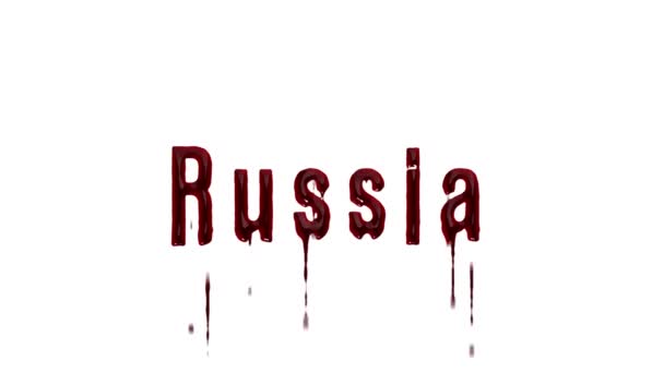 Blodig Inskription Ryssland Med Alfakanal Krig Ukraina — Stockvideo