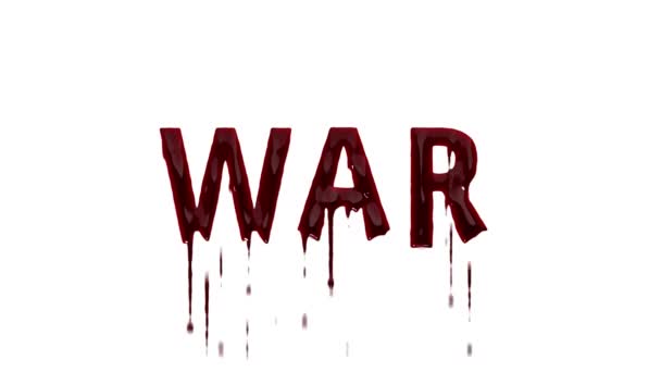 Кривавий Напис War Альфа Каналом — стокове відео