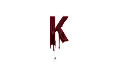 Alfa kanallı kanlı K harfi, kanlı alfabe.