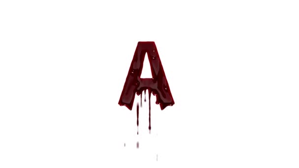 Huruf Berdarah Dengan Saluran Alpha Alfabet Berdarah — Stok Video
