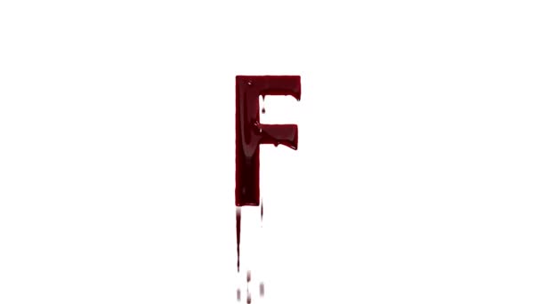 血の文字 アルファチャンネル 血のアルファベット — ストック動画