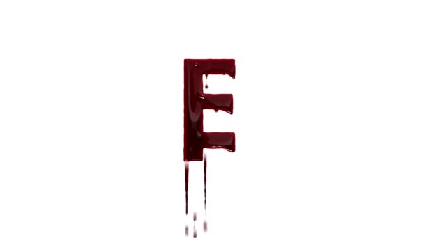 带有Alpha通道的血腥字母E 该死的字母表 — 图库视频影像