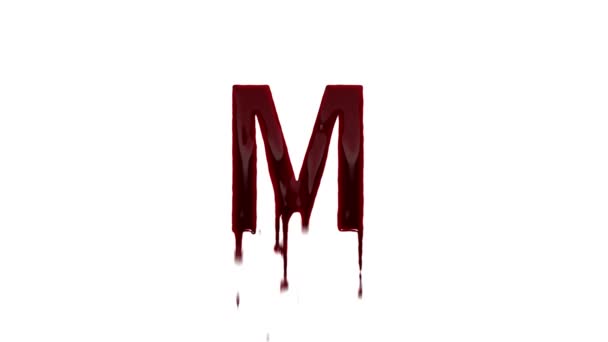 带有Alpha通道的血腥字母M 血腥字母表 — 图库视频影像
