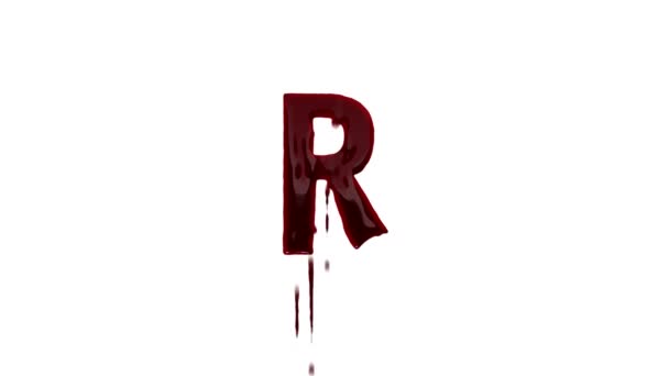 带有Alpha通道的血腥字母R 血腥字母表 — 图库视频影像