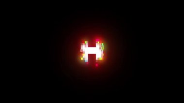 Piksel H harfi alfa kanalı, piksel alfabesi, 8-bit