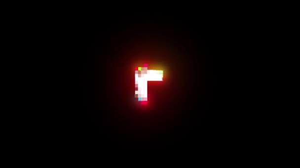 Pixel Letter Met Alpha Kanaal Pixel Alfabet Bit — Stockvideo