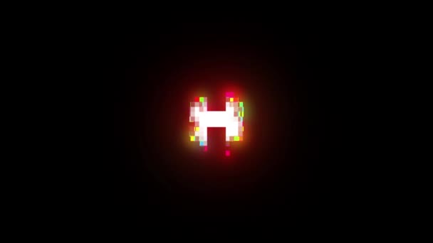 Pixel Letter Alpha Channel Pixel Alphabet Bit — Stock Video
