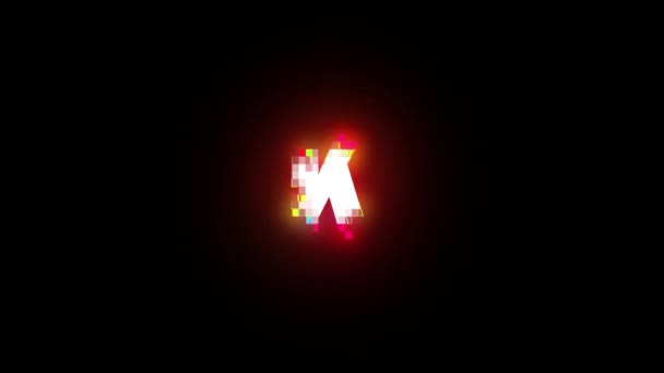带有Alpha通道的Pixel字母K 像素字母表 — 图库视频影像