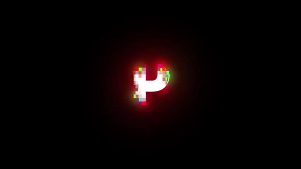 Litera Pikselowa Kanałem Alfa Alfabet Pikselowy Bitowa — Wideo stockowe