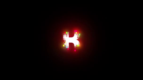 带有Alpha通道的Pixel字母R 像素字母表 — 图库视频影像