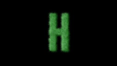 Pembe renkli tüylü H harfi alfa kanalı, tüylü alfabe