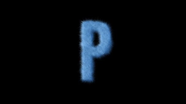 ふわふわの文字 アルファチャンネル付きピンク色 毛皮アルファベット — ストック動画