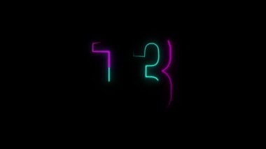 Neon numarası 13, alfa kanalı, neon numaraları.