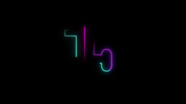 Neon numarası 15, alfa kanalı, neon numaraları.